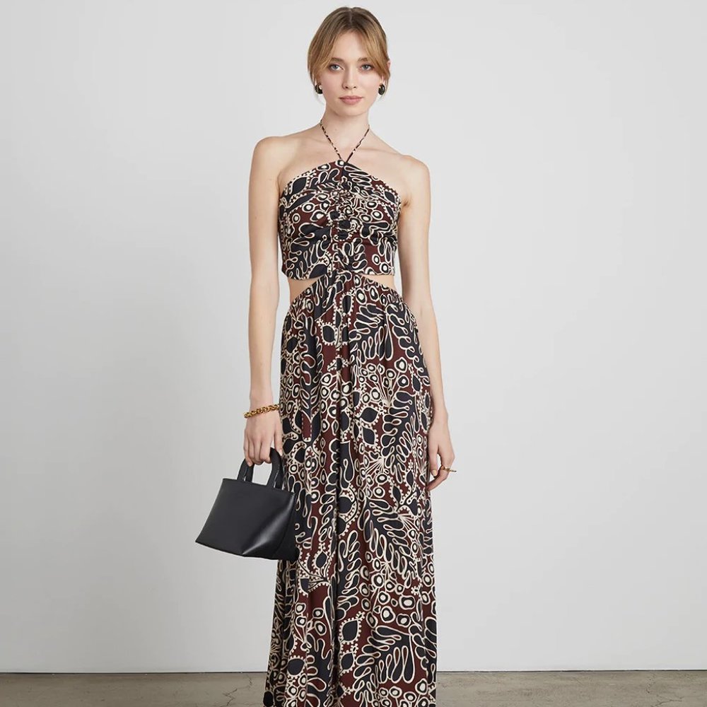Charms Halter-Neck Dress with Side Cutouts